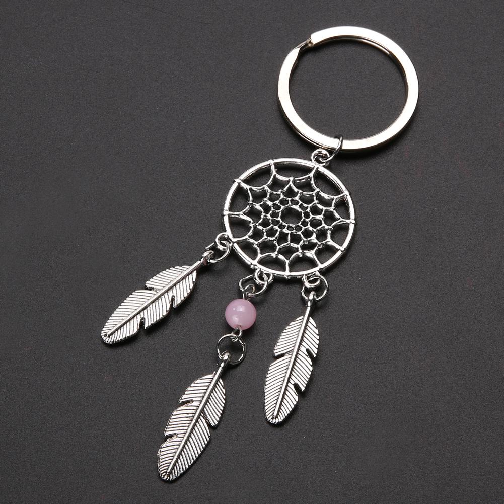 Top Dream Catcher Tone Keychain Silver Ring Feather Tassels Keyring