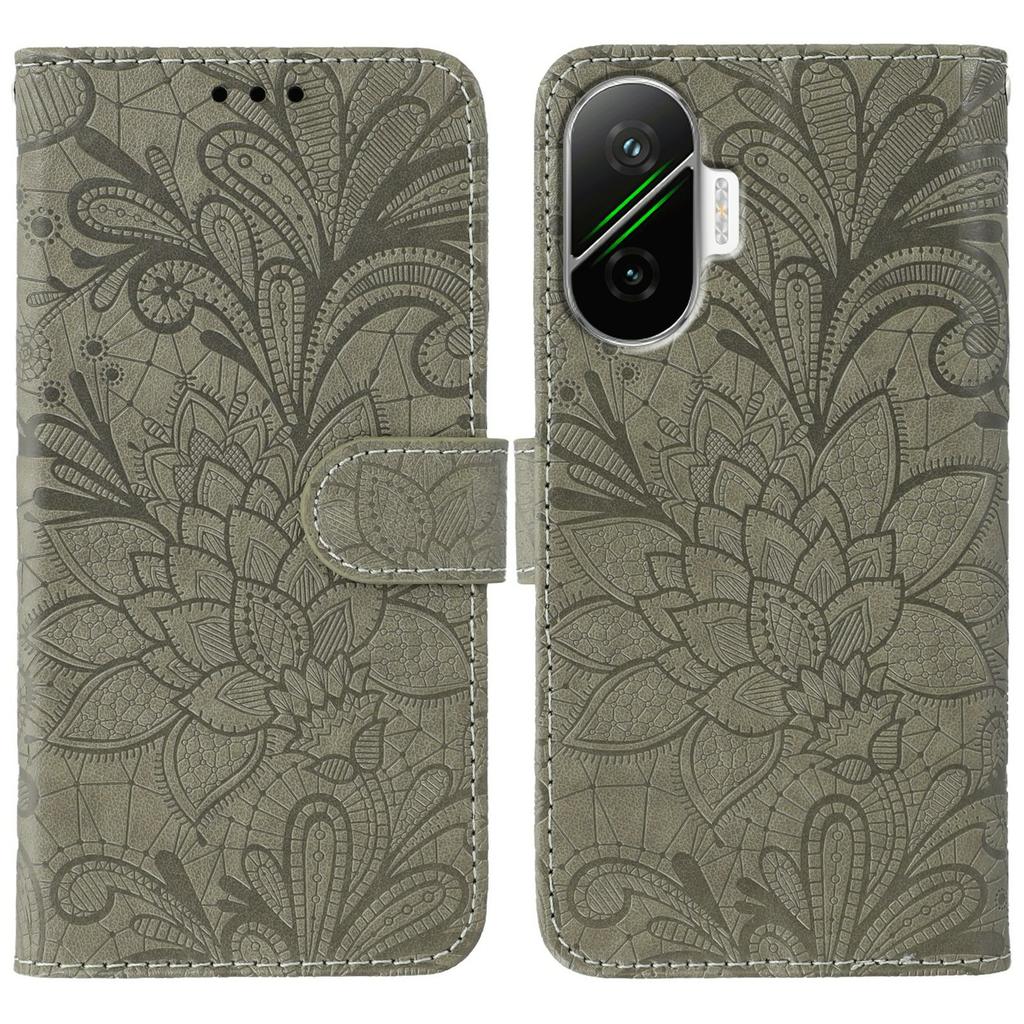 For Xiaomi Poco F7 5G/Redmi Turbo 4 Pro 5G Case Lace Flowers PU Leather Flip Wallet Phone Cover