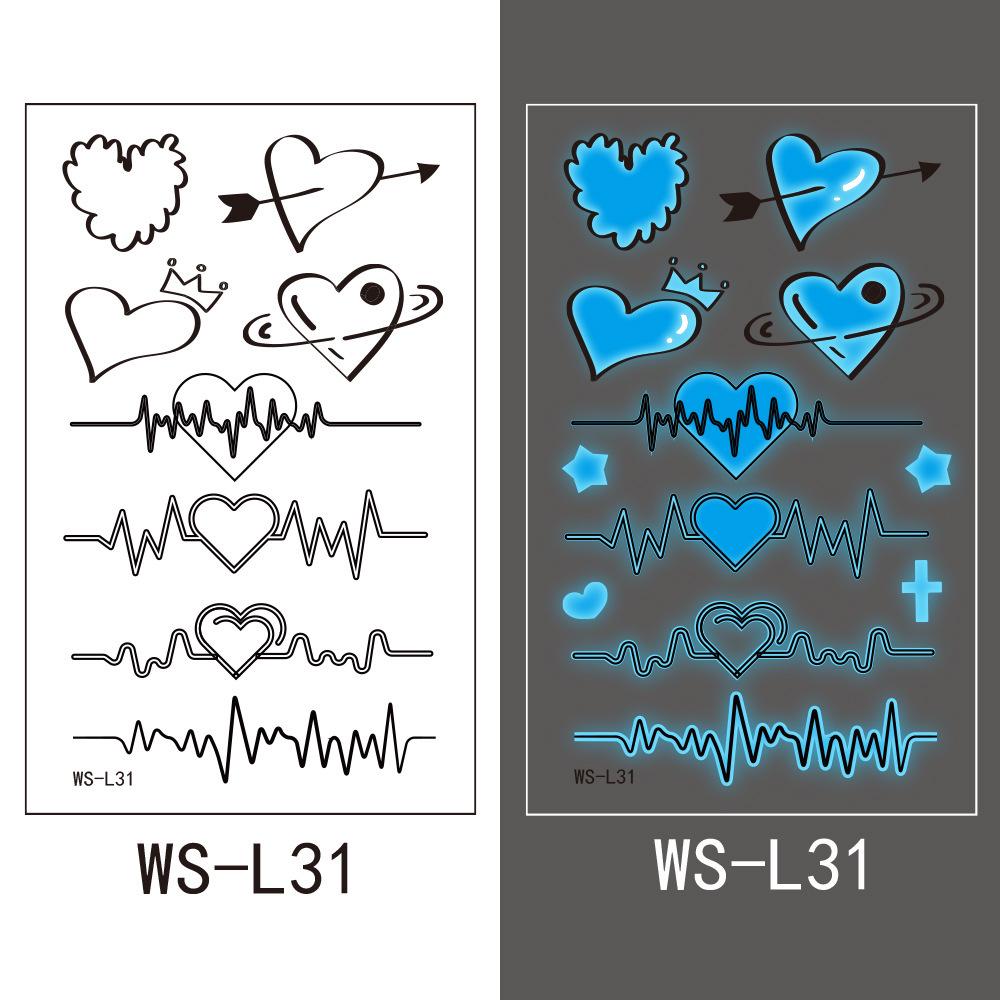 

Blue Luminous Tattoo Stickers for Nightclub and Music Festival Parties 120 x 76 mm