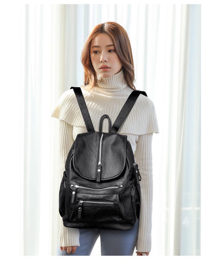 2024 Korean Trendy Retro Unisex Backpack - Casual & Simple Travel Bag for Women