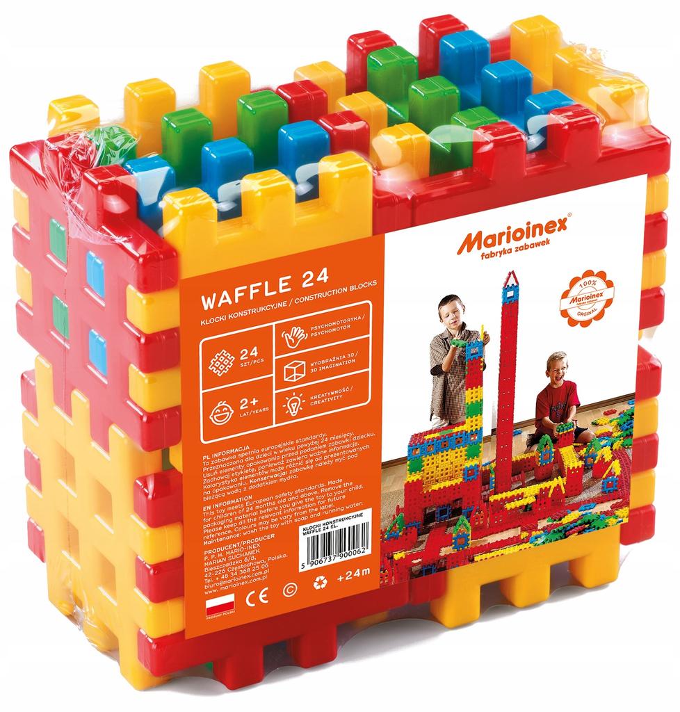 Marioinex Wafer Construction Blocks 24 Pcs, Large Wafers 10 Cm