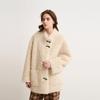 Womens Faux Fur Coat Oversized Horn Button Winter Jacket Casual Warm Outerwear