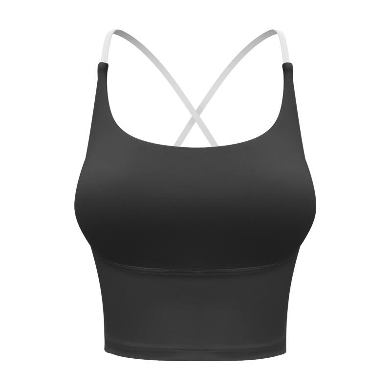 

Женская модная майка для йоги: Мягкий, Стильный, Ударопрочный, Цельный спортивный топ с фиксированными чашками Large