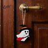 Halloween Tree Ornaments Ghost Wooden Hanging Sign with Hemp Rope, Cute Rustic Decorations Pendants for Home Party Wall Decorative Wood Signs