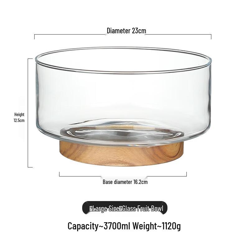 Japanese Style High-Footed Glass Fruit Bowl