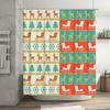 GAETU Charming Christmas Shower Curtain Festive Holiday Bathroom Decor Waterproof Fabric Holiday Decor Xmas Pattern Home Texti