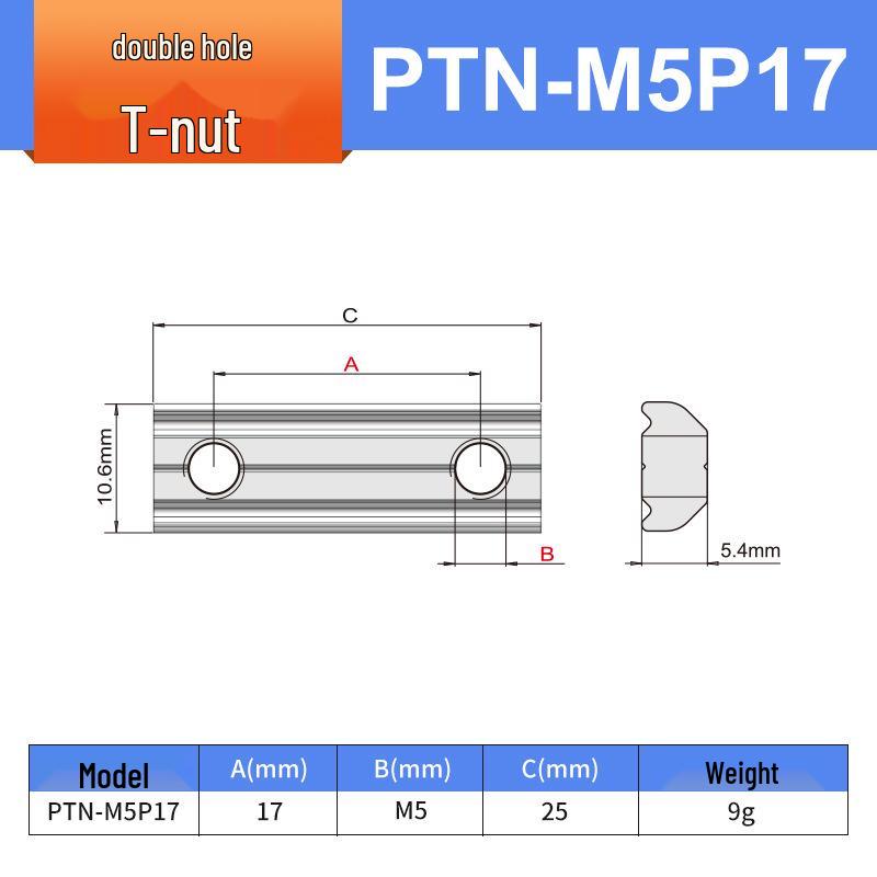 Aluminiumprofil-Verbindungsblock L-Block M4/M5 Einzel-/Doppelbohrungs-Mutter für Roboterarm-Zubehör (PEP2525, 1818)