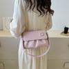Simple and Fashionable Women's Bag Cloud Pleated Soft Leather Texture Shoulder Backpack Niche Design Solid Color Messenger Bag
