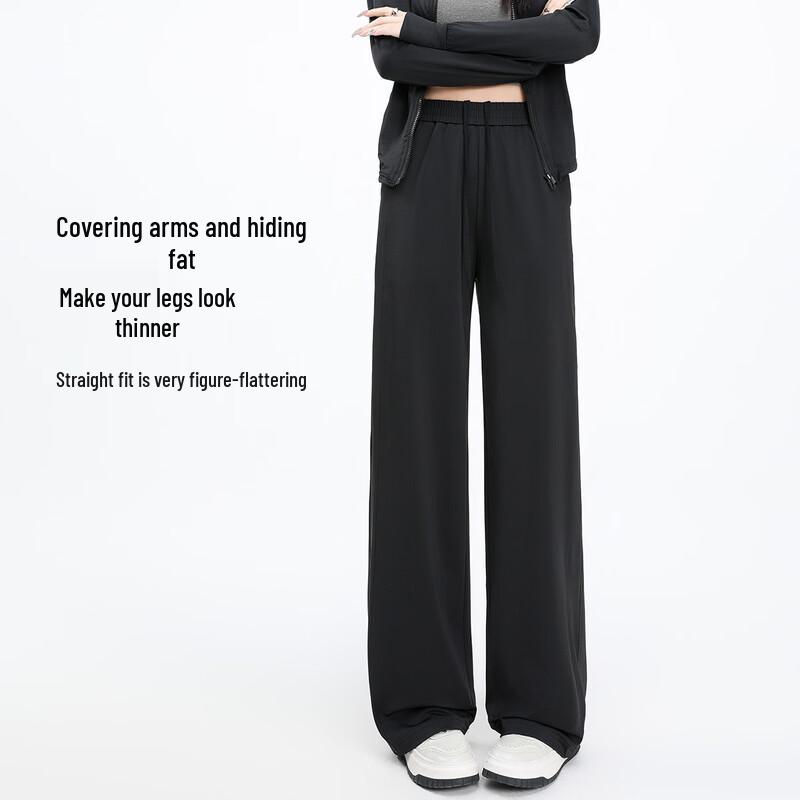 Women s UPF50+ Ice-feel High-Elastic Wide-Leg Pants M