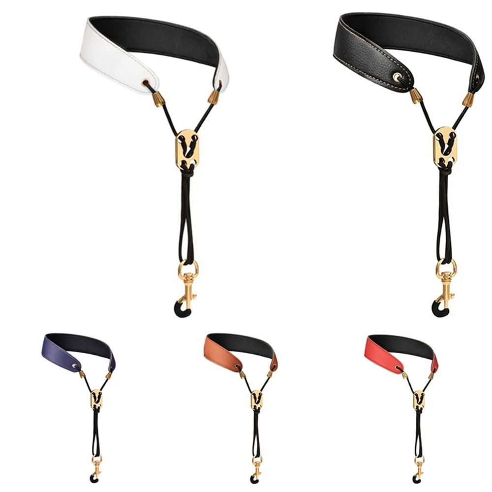 Leather Saxophone Lanyard Neck Protection Neck Sax Shoulder Strap  Soprano Tenor Alto Baritone