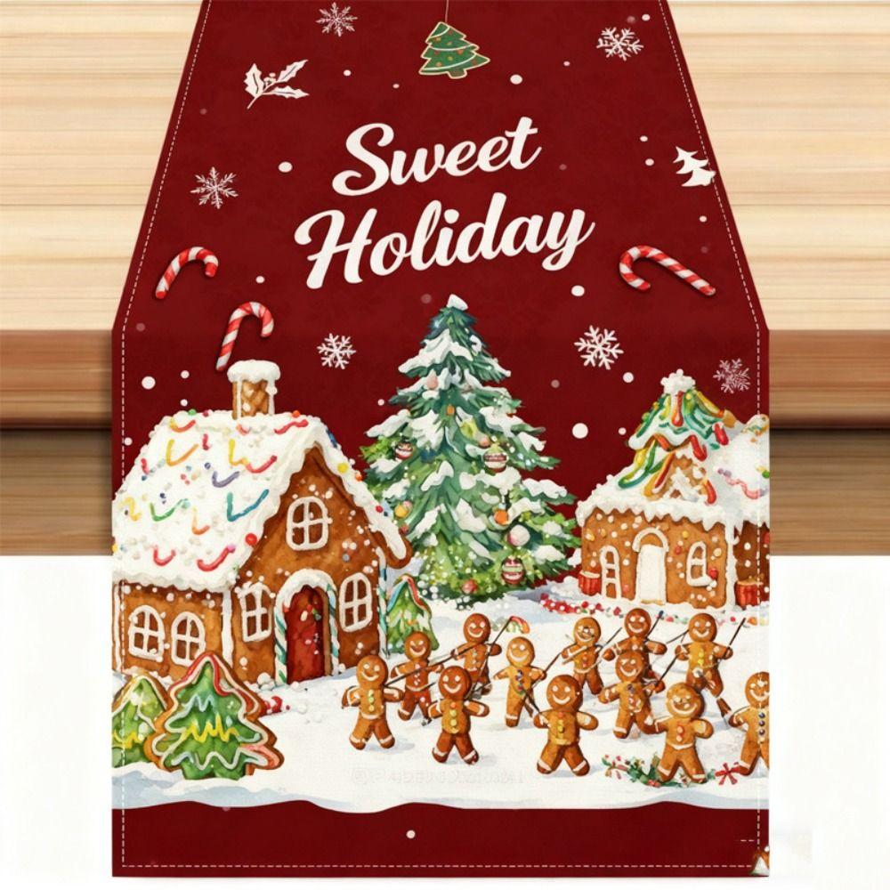 New Year Christmas Table Runner Navidad Gift Flag Cover Christmas Table Flag Xmas Party Merry Christmas Decorations