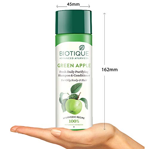 Biotique Green Apple Shampoo And Conditioner 190ml For Shiny Soft Hair With Botanical Extracts And Scalp Nourishment