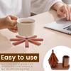 Tree Trivet Set Wooden Foldable Kitchen Trivet with Utensil Holder Heat Resistant Desktop Protective Pad for Hot Dishes Pot Bowl