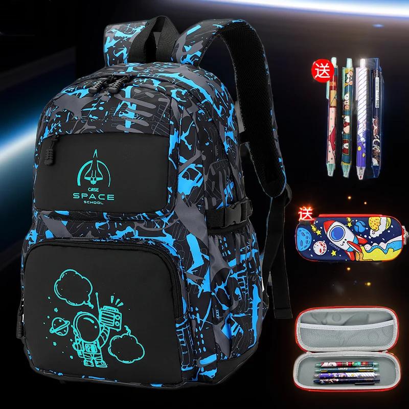 Sac à dos scolaire léger et imperméable pour enfants Garçons Sac d'école Niveau 3-6 Grande capacité Sac à bandoulière décontracté de voyage pour étudiants
