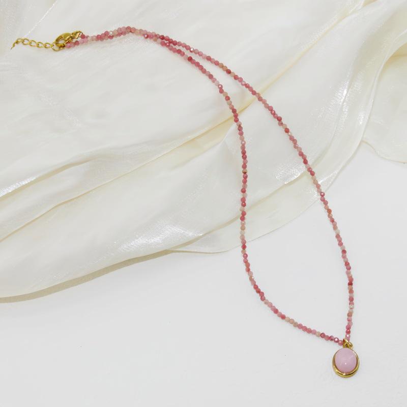 Rhodochrosite Rose Quartz Beaded Necklace: Exquisite, Sweet, and Versatile Design for Women