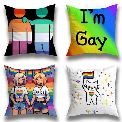 GBTQ Art Lesbian Gay Pillowcase Casual Style Decoration, Suitable for Home Decoration (excluding Pillow Core)