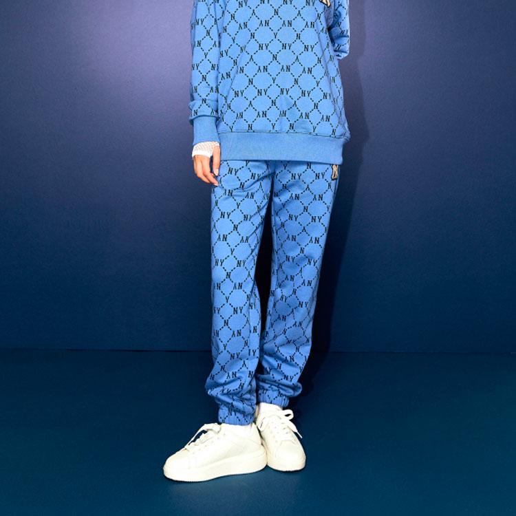 New MLB Knitted Sports Pants Unisex Blue 3APTM0114-50BLD