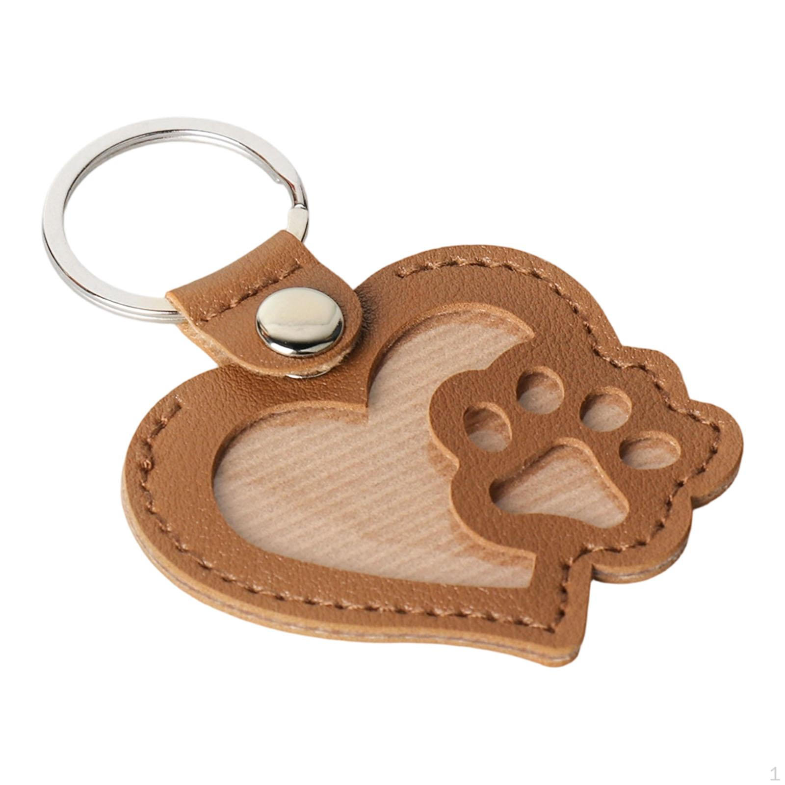 

Брелок в форме кошачьей лапки, брелок для ключей с животным, из ПУ кожи, милый подарок на память о питомце, держатель для волос темно-коричневого