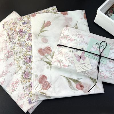 50 Stuks Cadeaupapier Elegante Tulp Patroon Zijdepapier Bloemenontwerp met Groen Blad Wijnfles Doos Vulling Decoratie