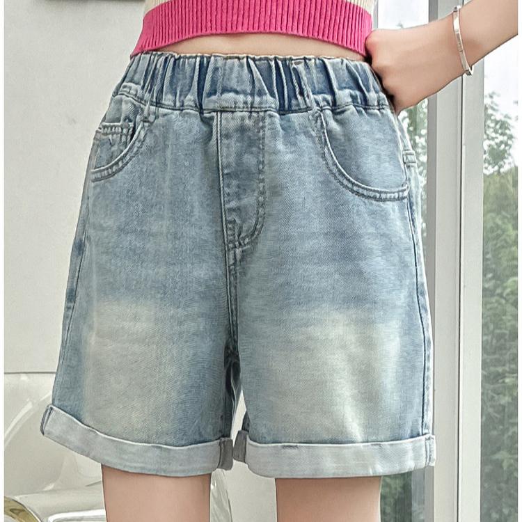 Girls' Denim Shorts for Summer Loose Pants Breathable Denim Pants