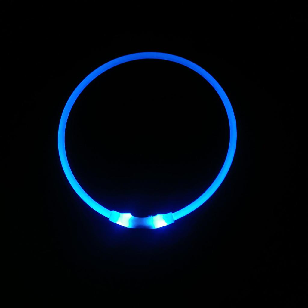 USB Rechargeable LED Dog Collar - Adjustable Light-Up Neck Ring for Large, Medium, and Small Dogs