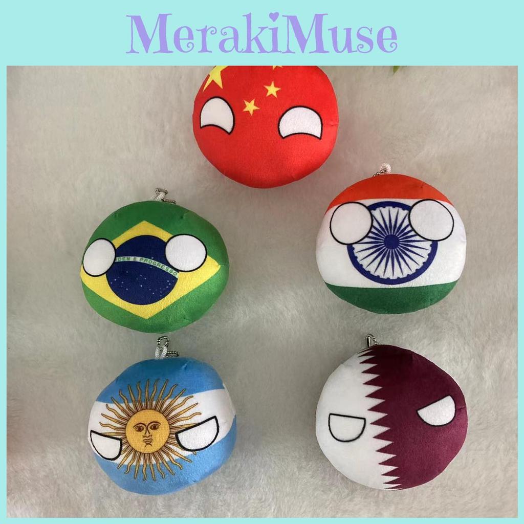 Breloc de pluș moale super pufos cu cristale, cu steagul Argentinei, en-gros 10cm