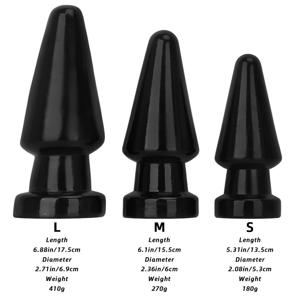 Black Oversized Anal Plug Suction Cup  Anal Sex Product Pointed Chrysanthemum  Thick Fist Toy  Anal Expansion Oversized Dildo
