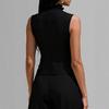 Spring European and American temperament elegant edge vest slim sleeveless V-neck commuter women's clothing
