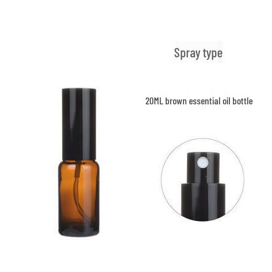 Brown Glass Refillable Spray Bottle - Light-Blocking, Portable, for Essential Oils and Disinfectants.