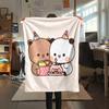 1PC Bubu Dudu Print Flannel Blanket, High quality All Seasons, Home Decor, Warmth and Comfort, Perfect for Christmas Gifts