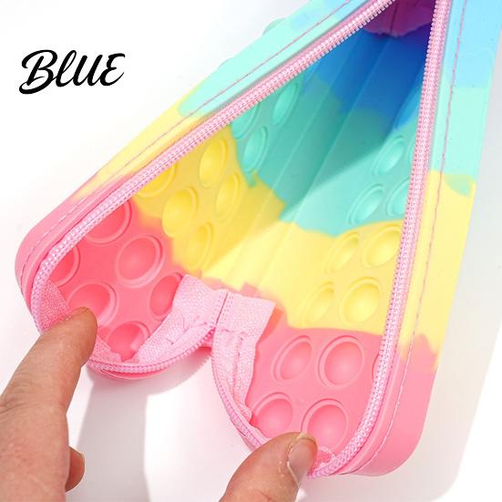 Pen Holder Silicone Tie-Dye Pencil Case Squeezable Soft Stationery Organizer for Kids Teens