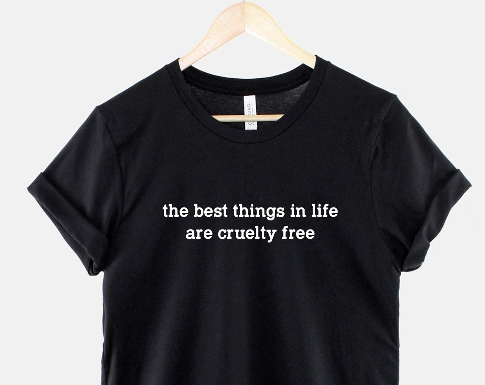 Cruelty Free Vegan T-Shirt – Soft Ring Spun Cotton, Animal Rights Statement Wear XL