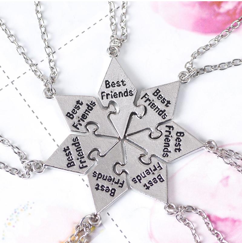 3/4 Pcs Star Moon Chain Best Friend Pendant Necklace Bff Sister Friendship Choker Men And Women Party Jewelry Accessories Gift
