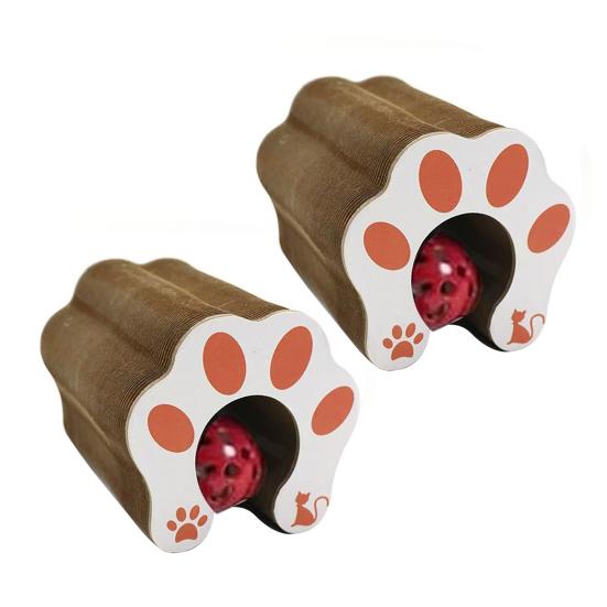 Accordion Cat Scratcher Transformable Cat Toy with Bell Ball Scratching Board Interactive Enrichment Toy for Indoor Cats Kittens