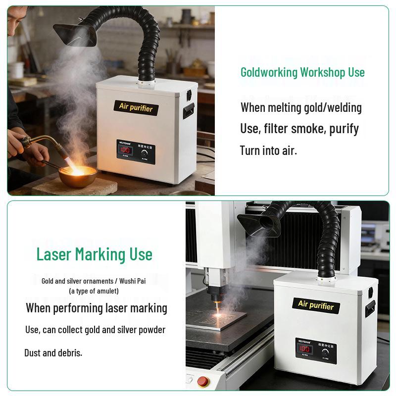 Gold & Silver Smoke Collection Vacuum: Fume Extractor & Purifier for Jewelry Laser Welding & Melting