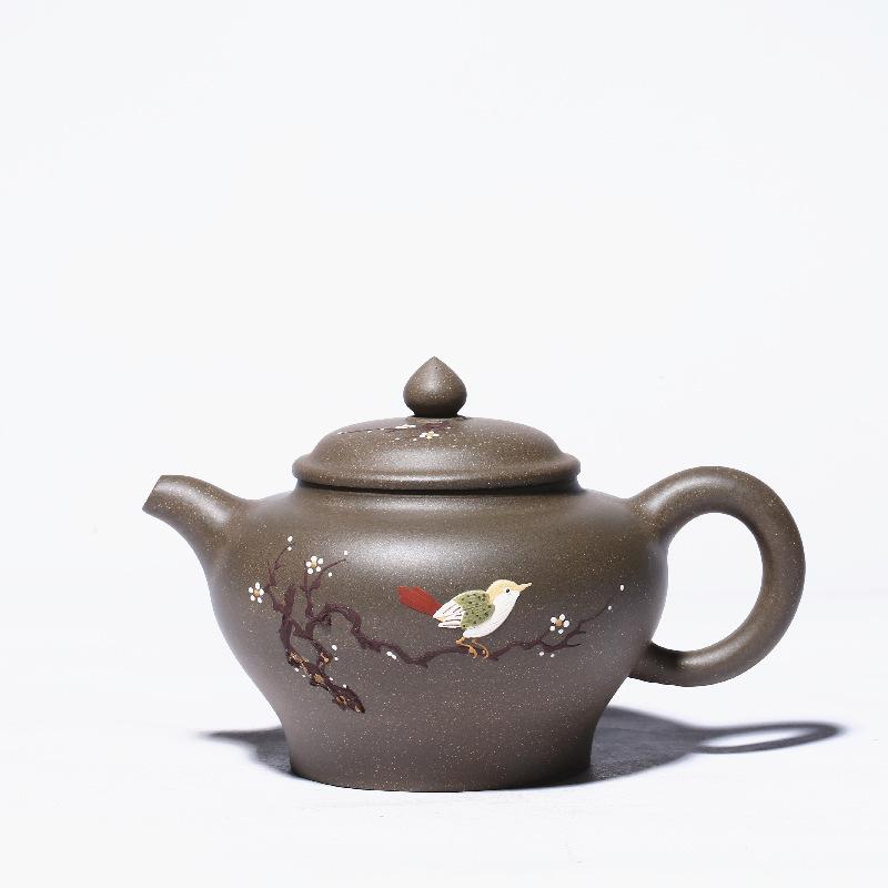 

320 мл Винтажный Исинский фиолетовый глиняный чайник ручной работы из необработанной руды стальной серый раздельный глиняный чайник с ситечком Китайский чайный набор Цзыша
