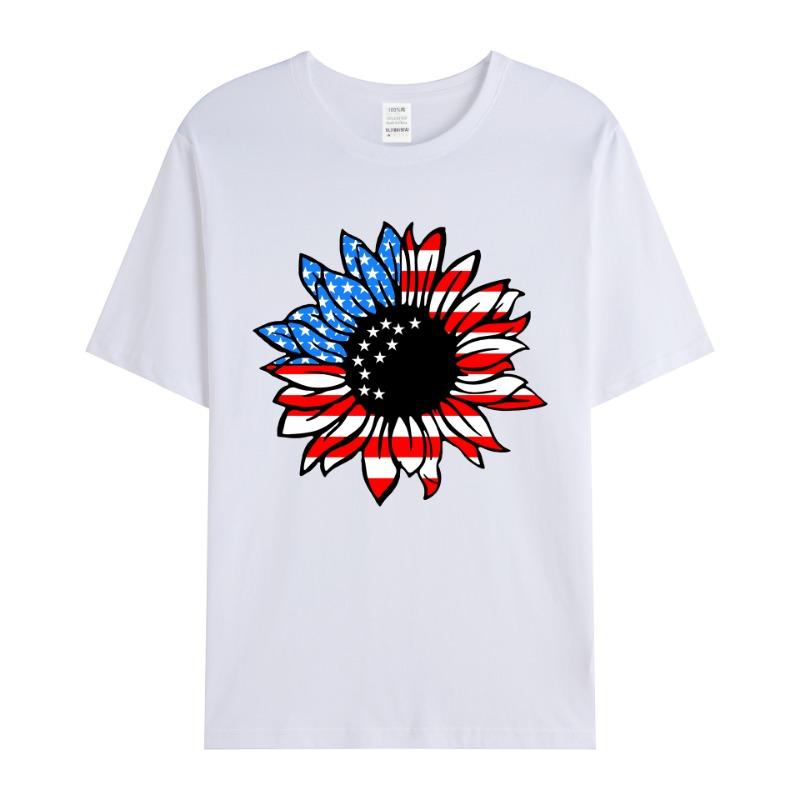 Unisex Shirt Große Serie Bedruckt Rundhals Locker Lässig Baumwolle Kurzarm T-Shirts Unisex