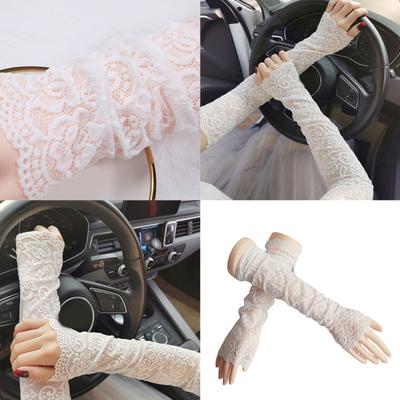 Spitze Blumen Armstulpen Sonnenschutz Armstulpen Damen Mode Armschützer zum Autofahren, Radfahren und für Outdoor-Aktivitäten