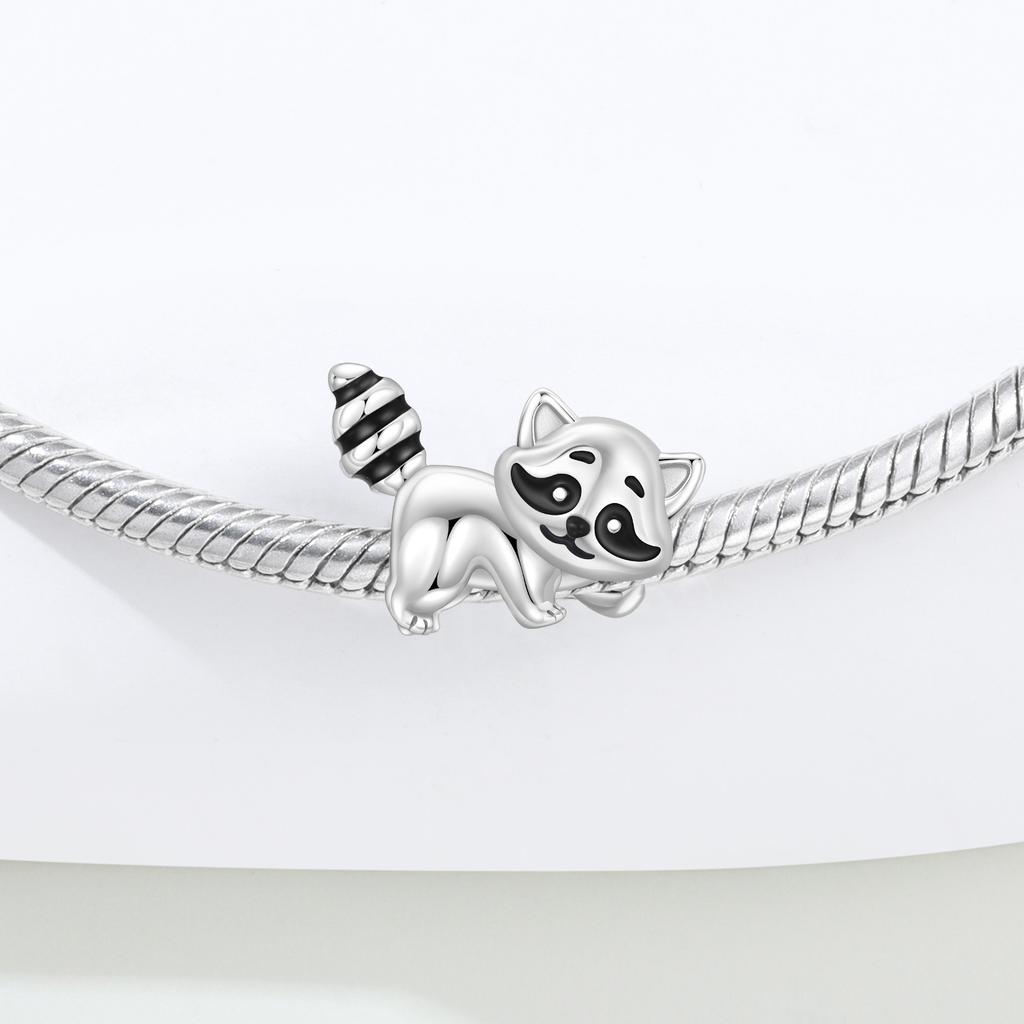 Copper Cute Raccoon Animal Beads Original Pendants Bracelet Charm Jewelry Party Diy Trendy Gifts