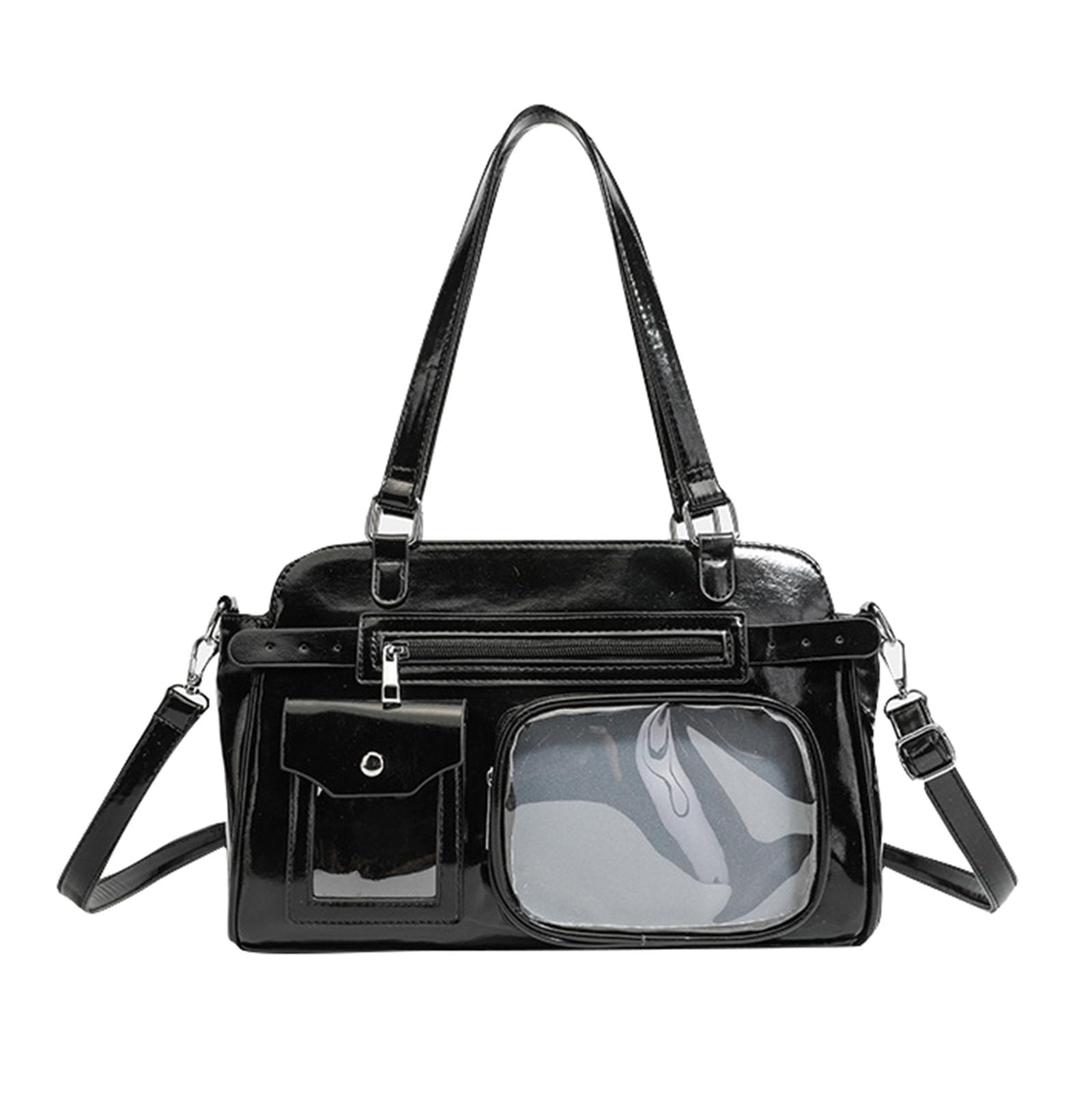 

KSLAT Ita Bag, Shoulder Bag, Leather, Underarm, Large Capacity, Tote Bag, Women s, Handbag, PU Leather, A4 Size, Multi-Pocket, Perfect for School,