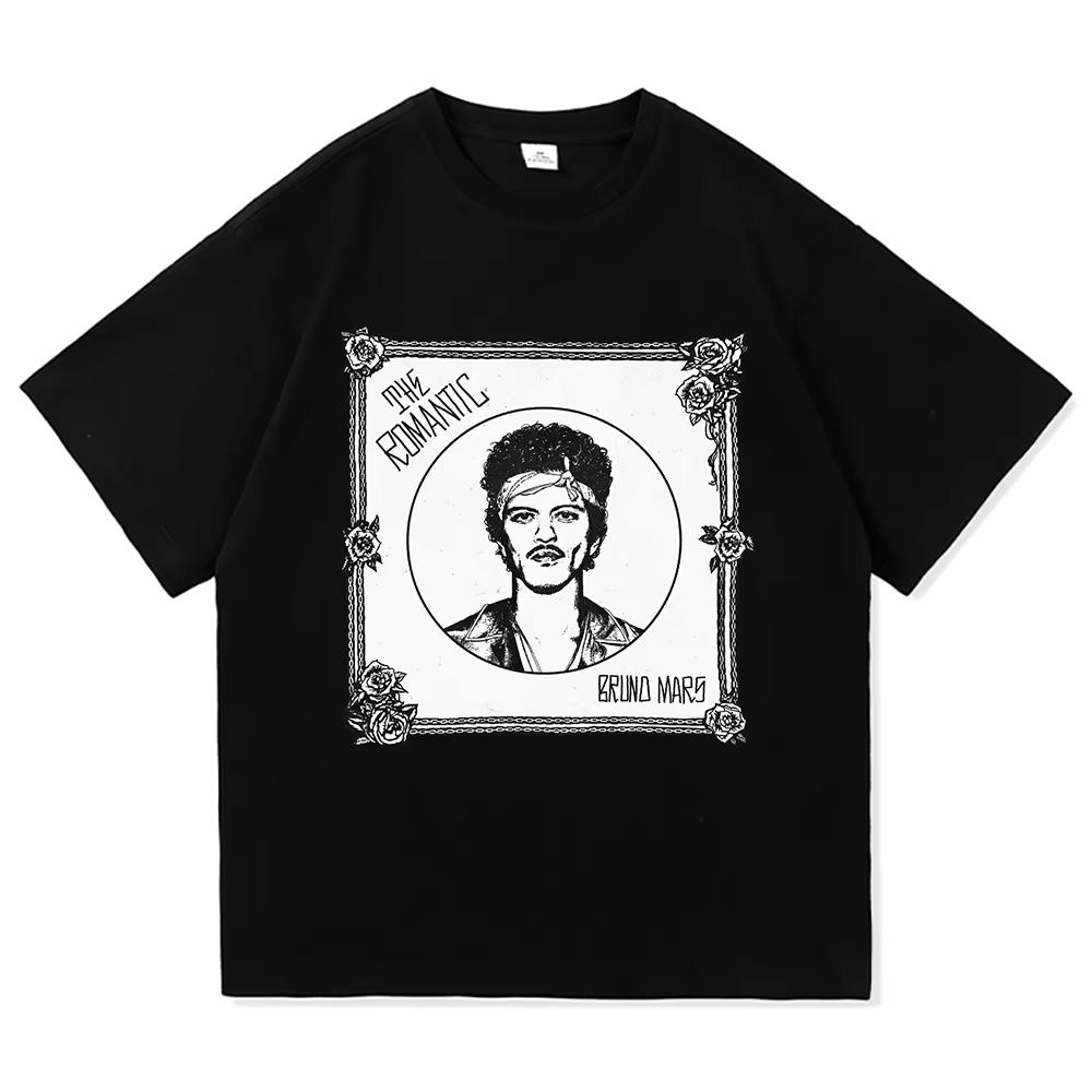 2026 The Romantic Album T Shirt Bruno Mars The Romantic Tour Men Women Clothing Vintage Harajuku High Quality Cotton Tshirts