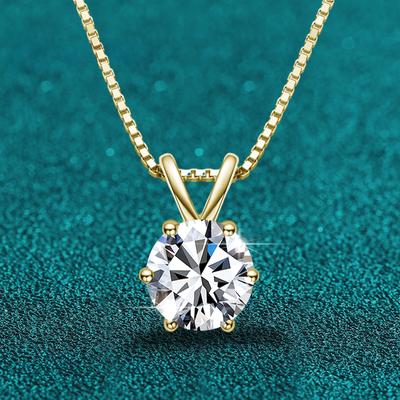 D Color 1ct Moissanite Necklace Pendant S925 Sterling Silver Wedding Dimond Gemstone Necklaces For Women with Certificate