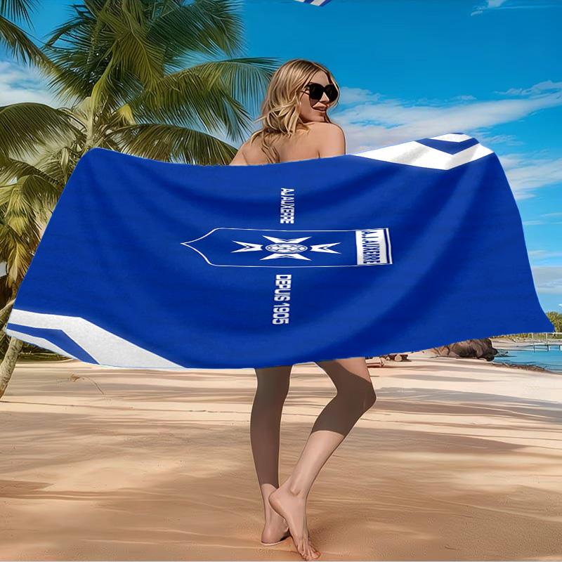 Aj Auxerre Football Club Beach Towel Microfiber Beach Towel, Lightweight and Quick-Dry, for Summer Travel, Swimming Pool Fan Birthday Gift
