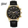 Leather Strap Men Watch Men's Analog Quartz Watches Minimalist Three-Hand