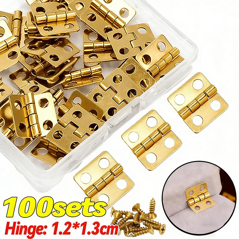 Mini Dollhouse Hinges 180 Degree Folding Hinge DIY Craft Wooden Jewelry Box Miniature Furniture Cabinet Closet Hinges with Screw