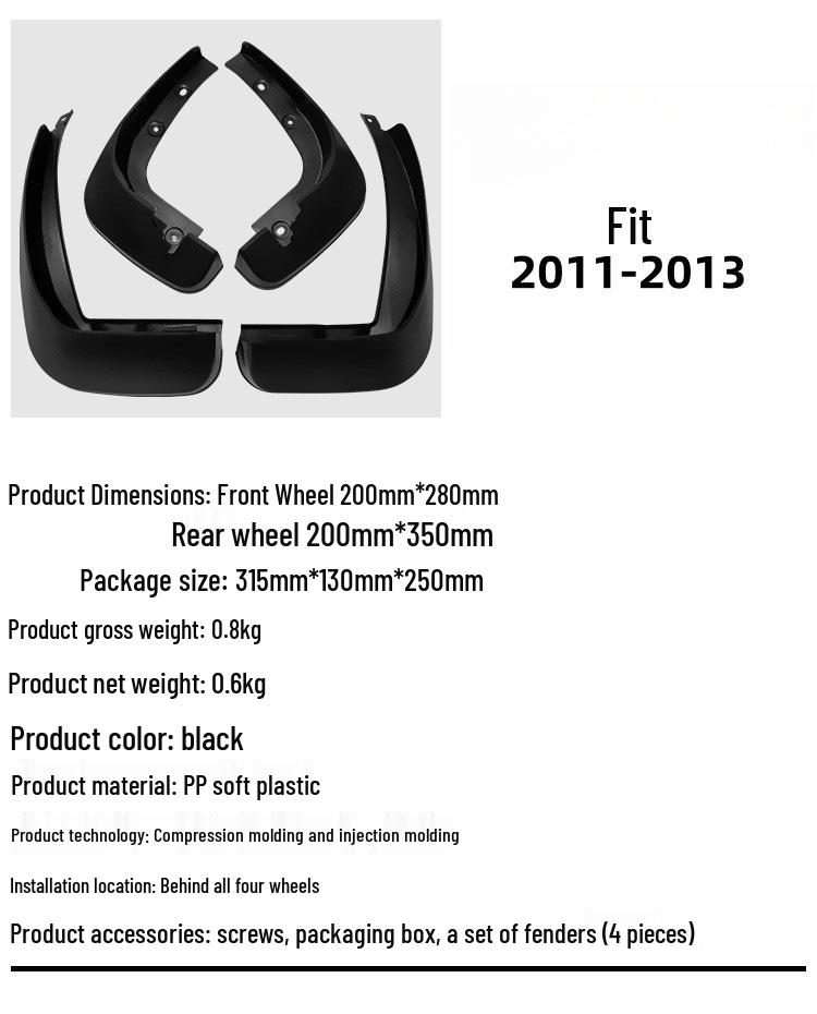 Schmutzfänger für 2011-2013 Honda Fit/Jazz