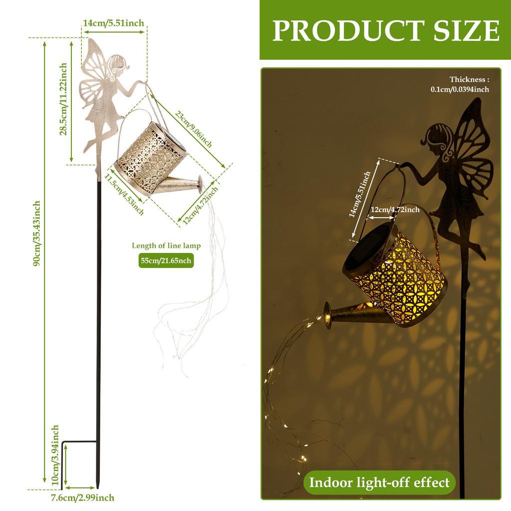 Fairy Garden Solar Light IP65 Waterproof Outdoor Solar Stake Light Large Retro Metal Lantern Solar Light for Garden Decoration