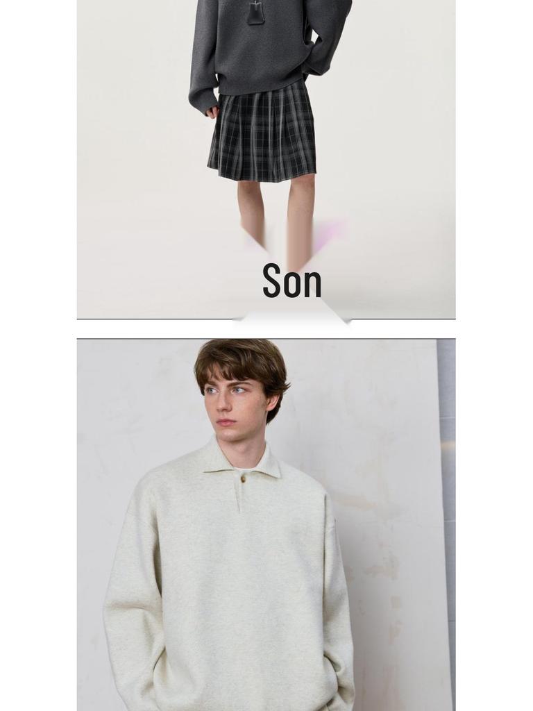 Men's Slim Fit Lapel Polo Knit Sweater - Long Sleeve, Trendy Korean Style for Autumn and Winter