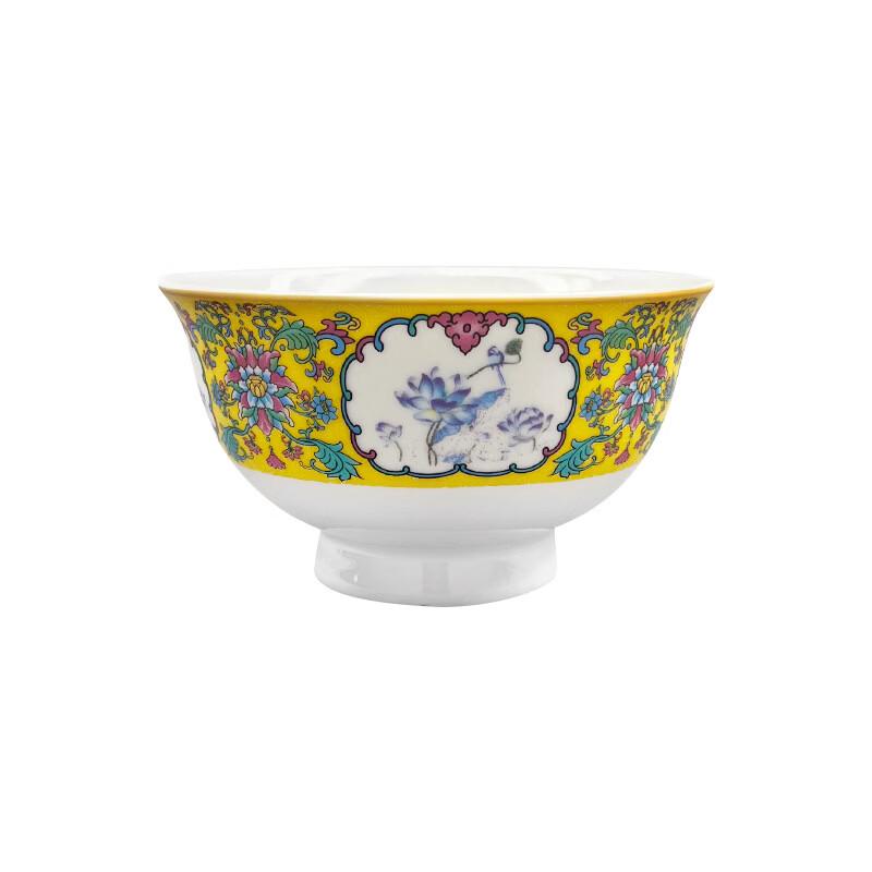 Double Dragon Enamel Ceramic Footed Bowl Set