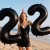 40Inch Big Black Number Balloon Jumbo Giant 0-9 Foil Helium Number Balloon for Baby Shower Photo Shoot Birthday Party Decoration